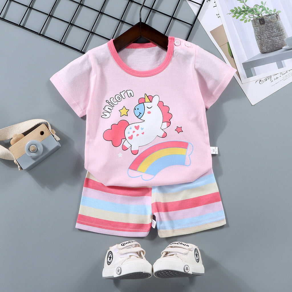 Children's Short Sleeve Cotton Two-Piece