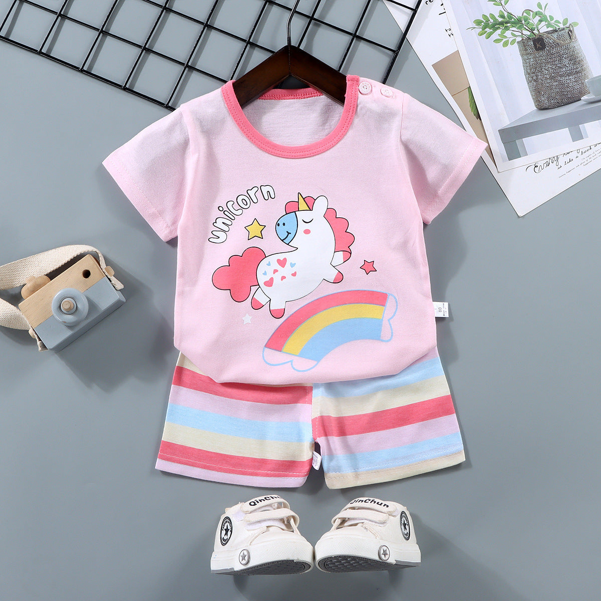 Children's Short Sleeve Cotton Two-Piece